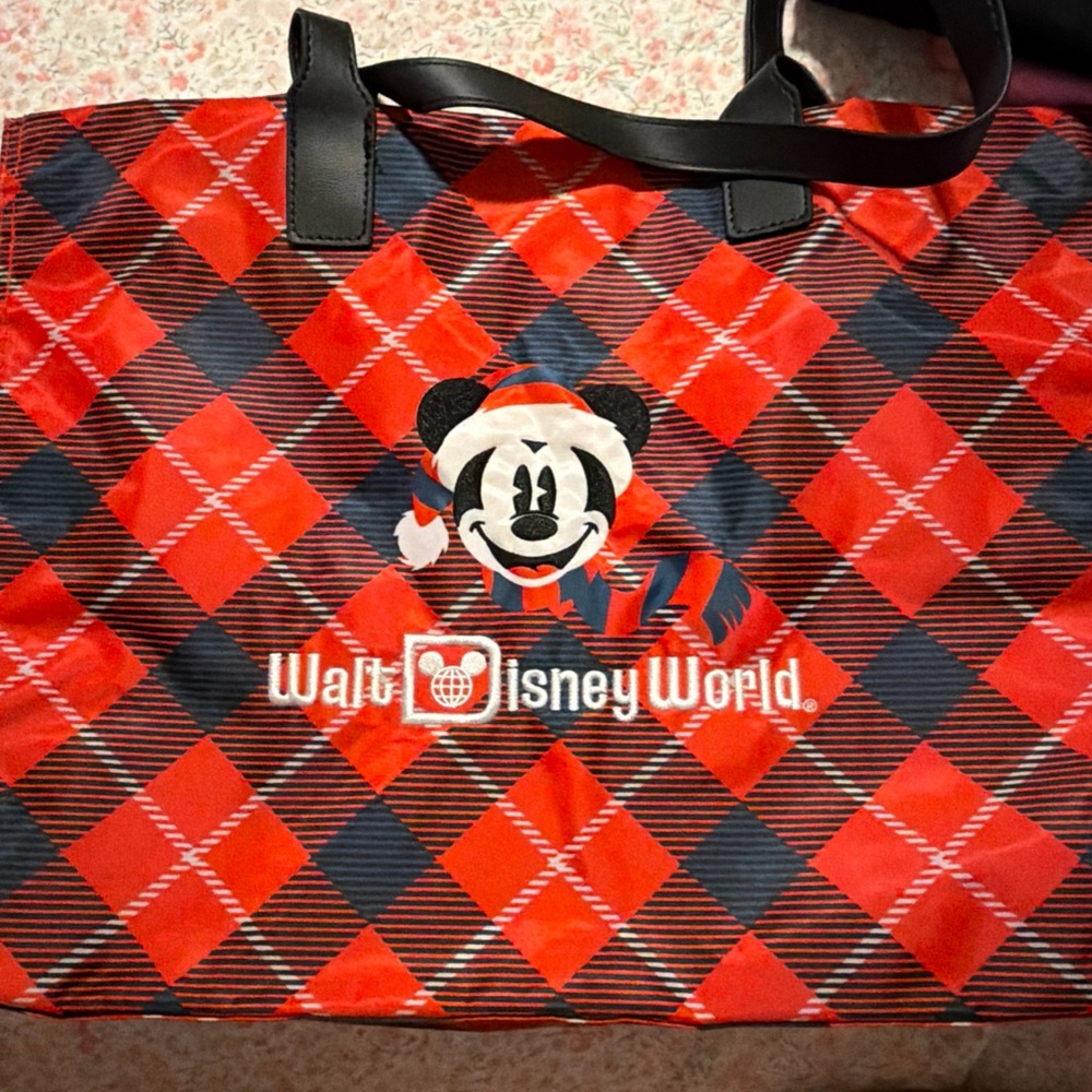 Disney Red and Black Plaid Mickey Tote - Walt Disney World